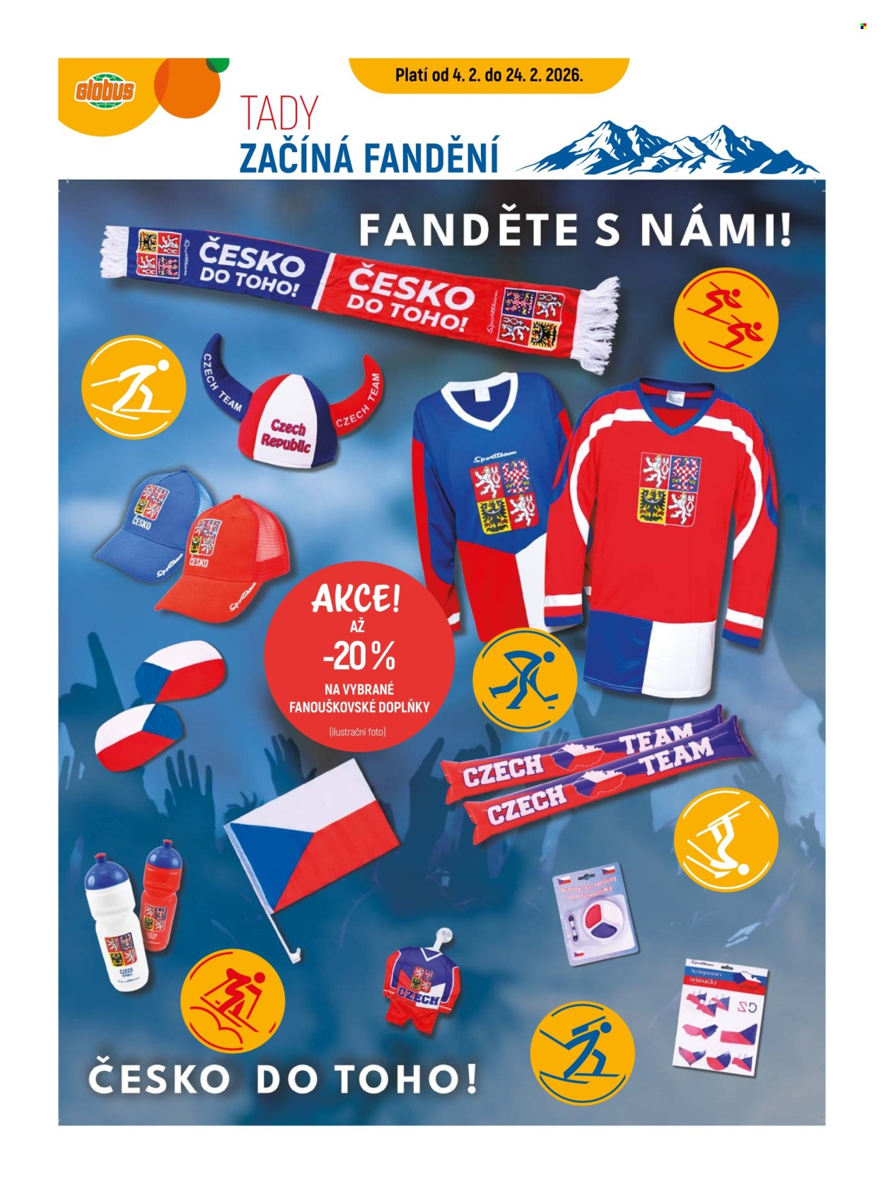 Leták Globus - 4.2.2026 - 24.2.2026. Strana 1