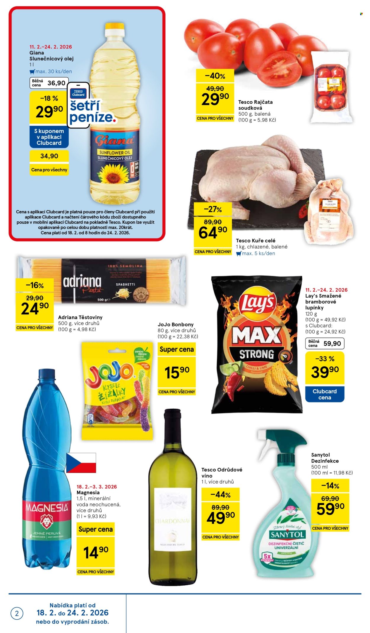 Leták TESCO supermarket - 18.2.2026 - 24.2.2026. Strana 2