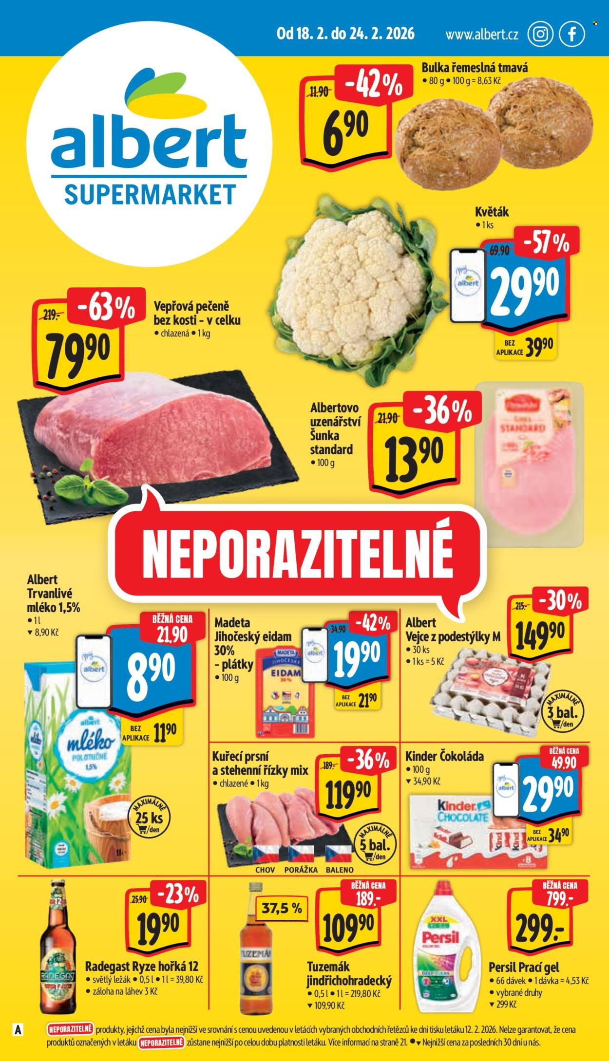 Leták Albert Supermarket - 18.2.2026 - 24.2.2026. Strana 1