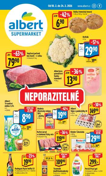 Leták Albert Supermarket - 18.2.2026 - 24.2.2026.