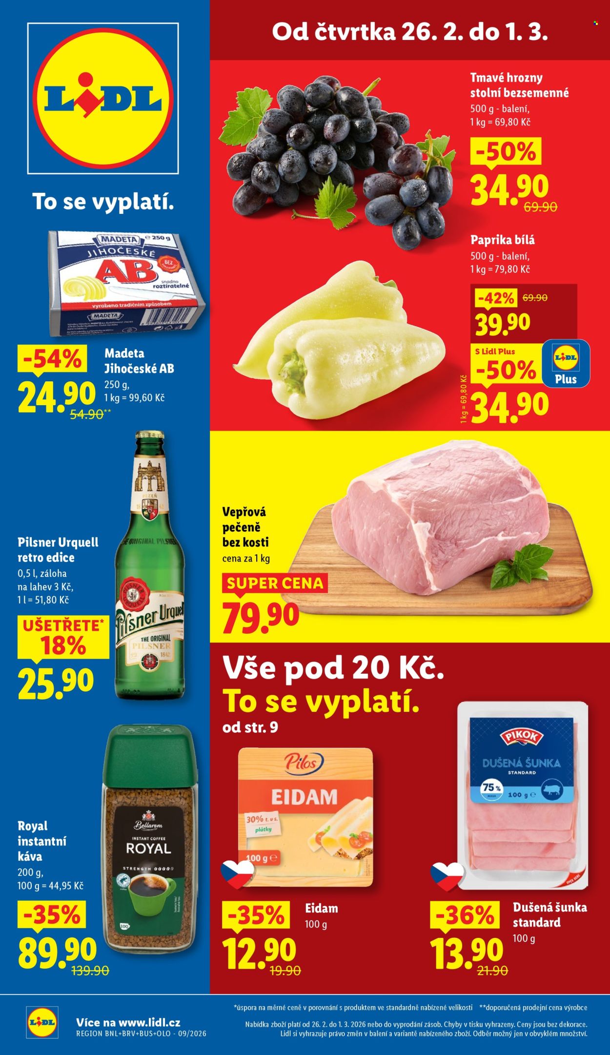 Leták Lidl - 26.2.2026 - 1.3.2026. Strana 1