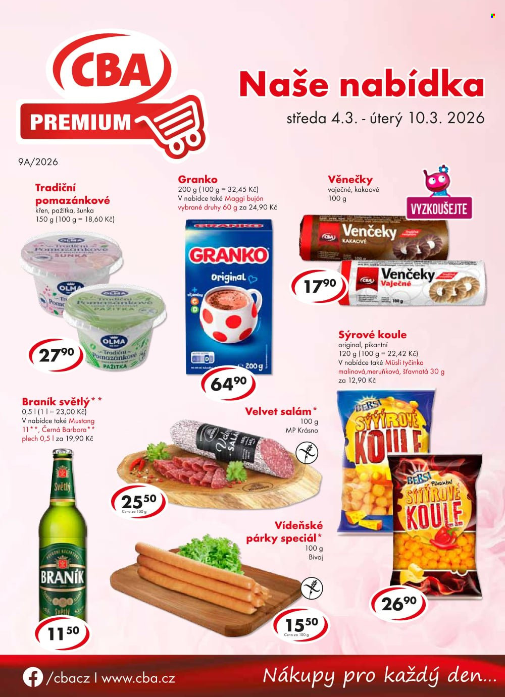 Leták CBA Premium - 4.3.2026 - 10.3.2026. Strana 1