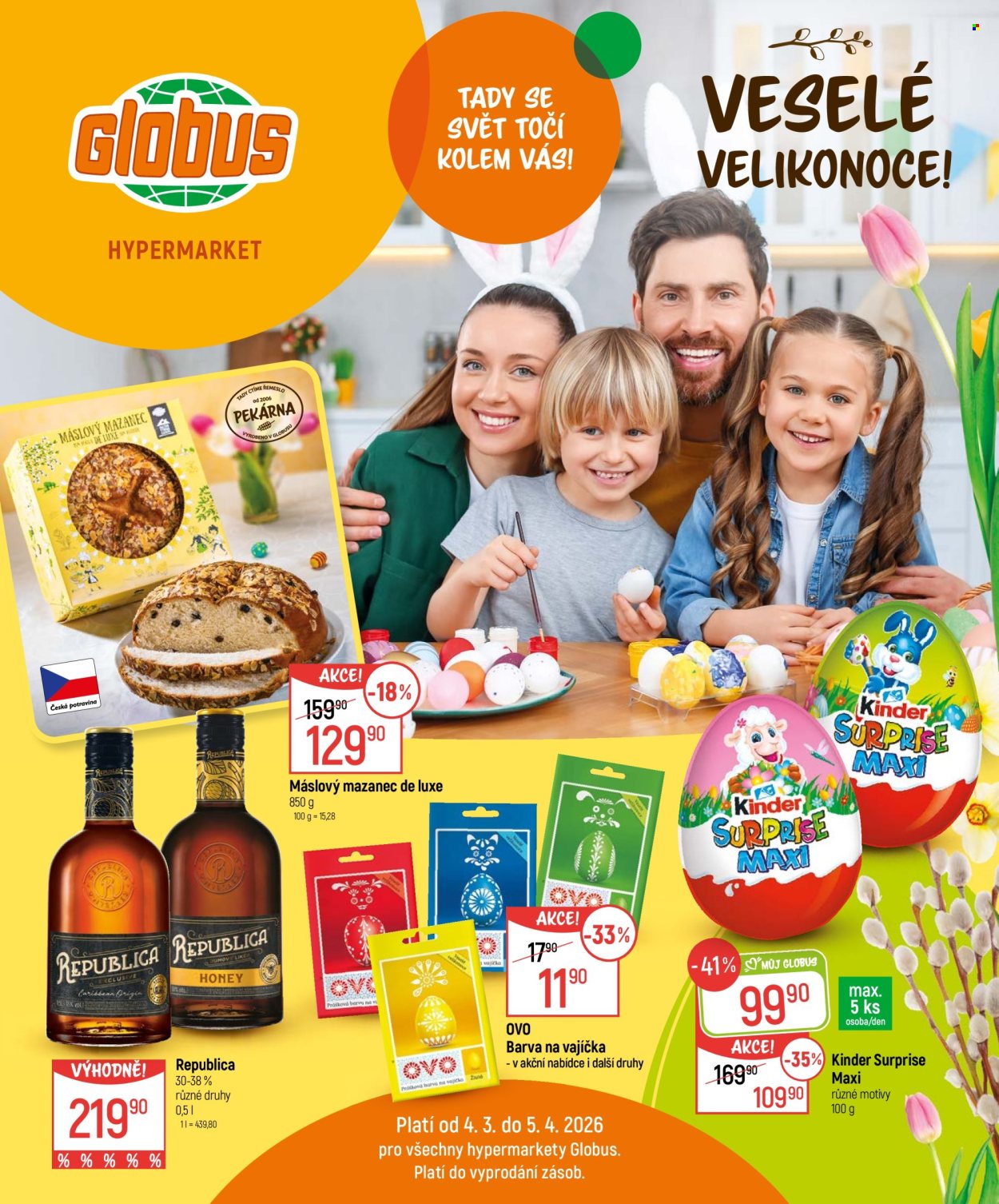 Leták Globus - 4.3.2026 - 5.4.2026. Strana 1