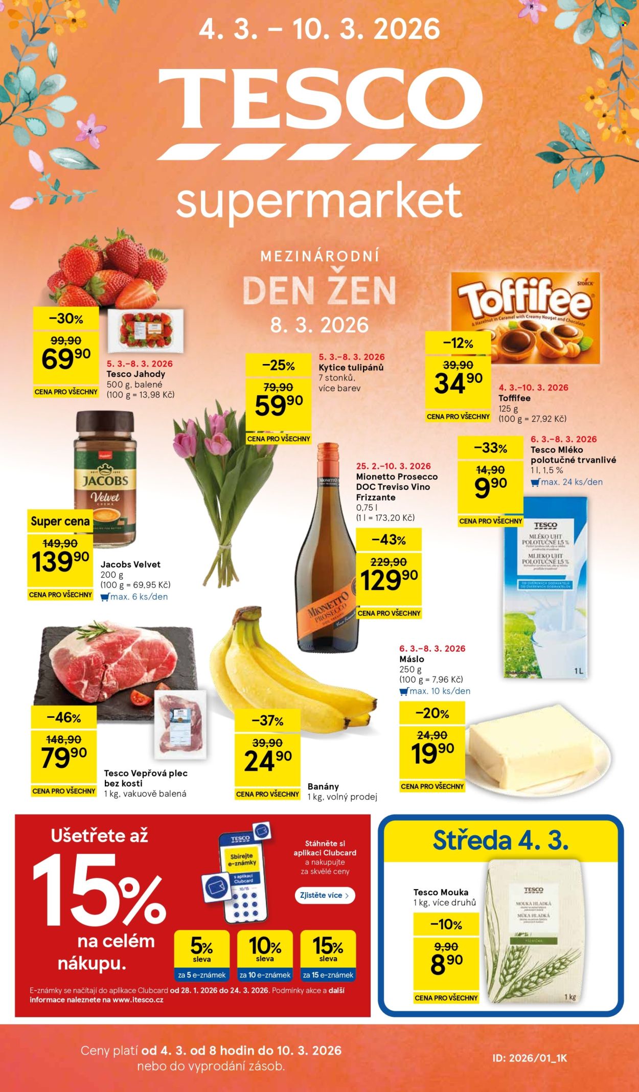 Leták TESCO supermarket - 4.3.2026 - 10.3.2026. Strana 1
