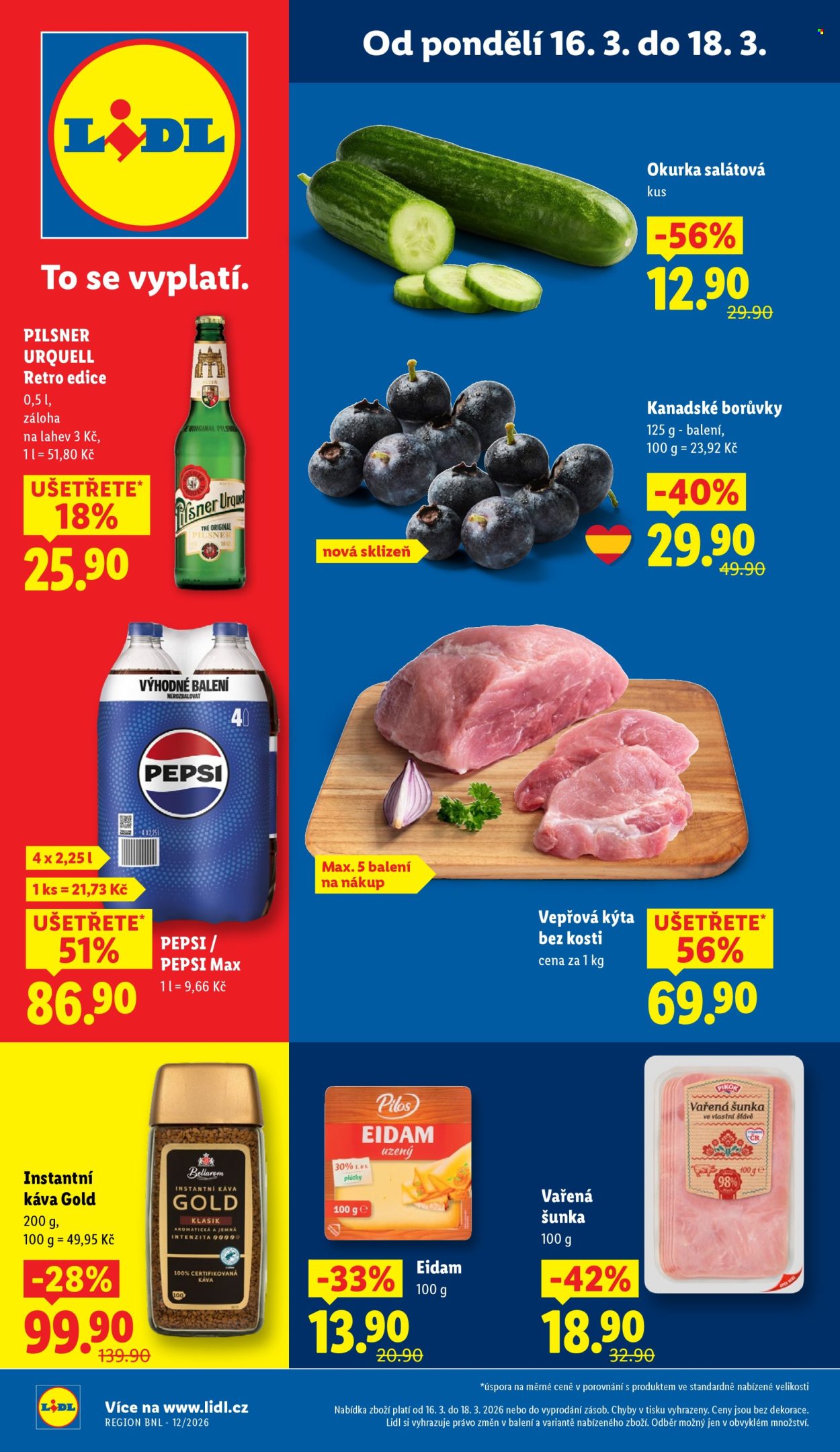 Leták Lidl - 16.3.2026 - 18.3.2026. Strana 1