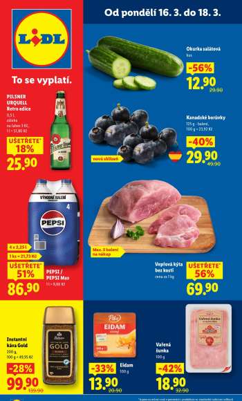 Leták Lidl - 16.3.2026 - 18.3.2026.