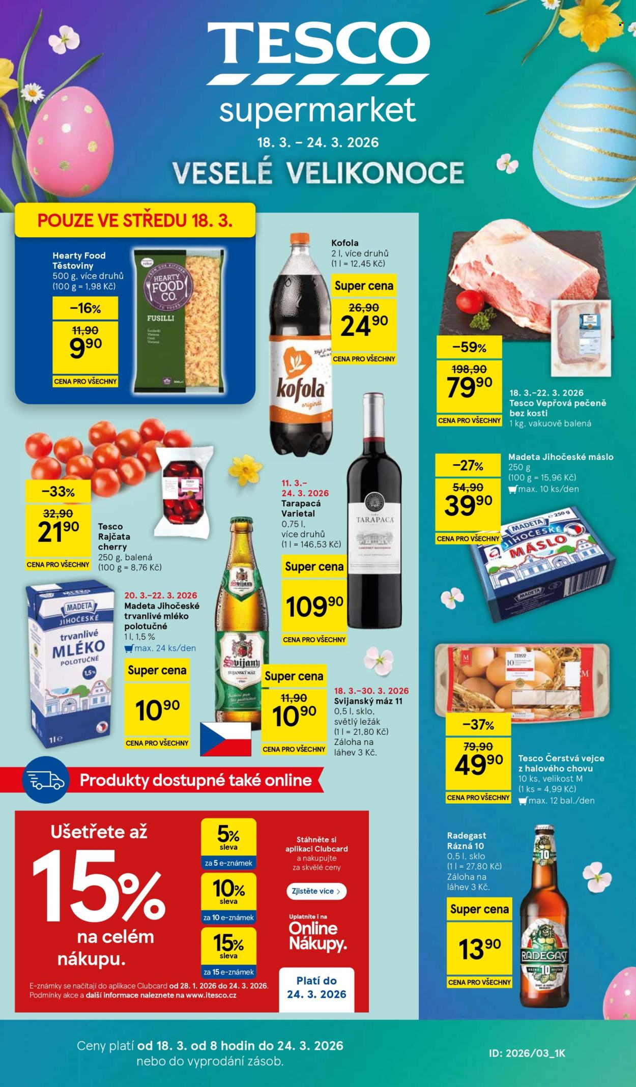 Leták TESCO supermarket - 18.3.2026 - 24.3.2026. Strana 1