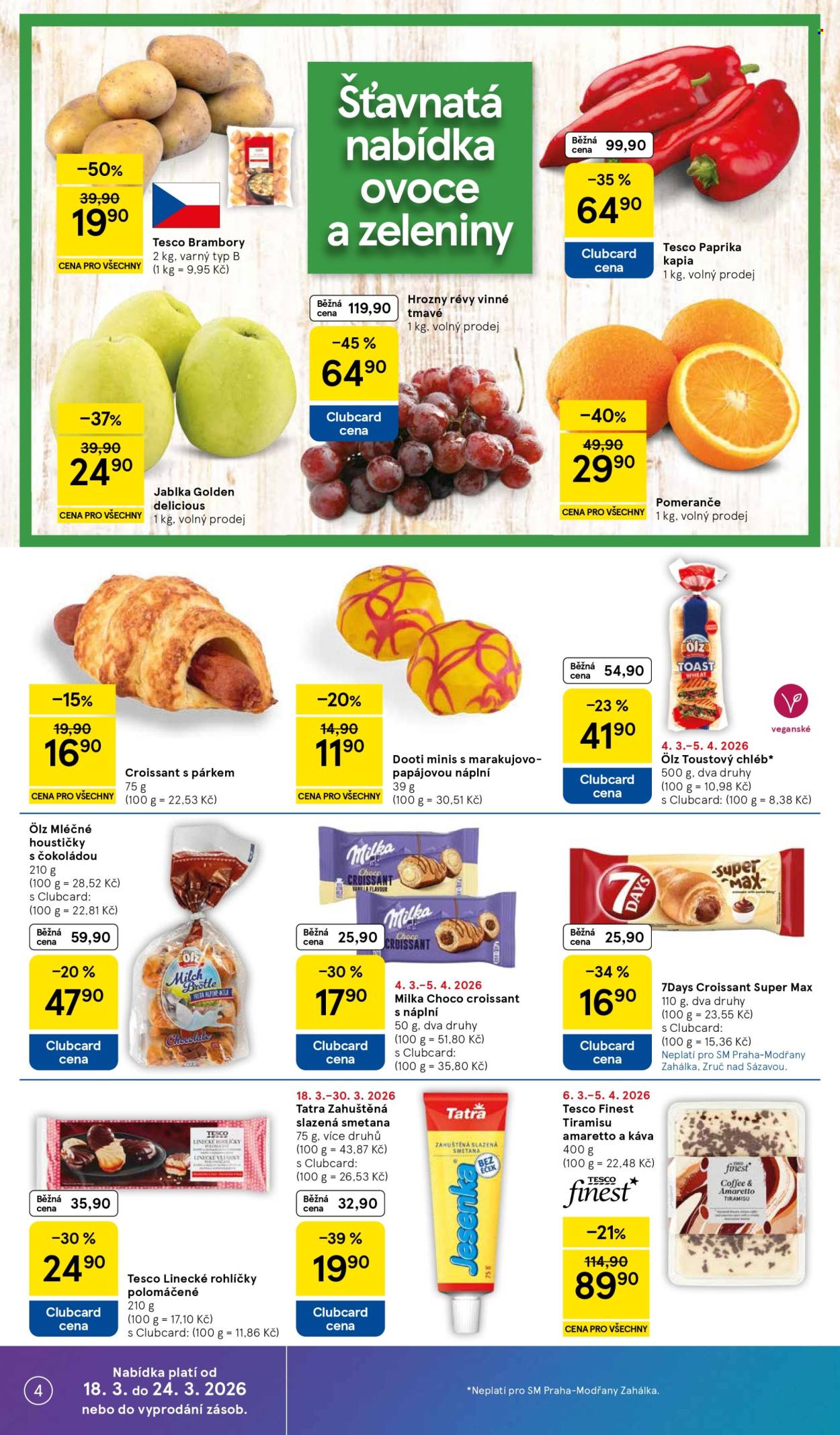 Leták TESCO supermarket - 18.3.2026 - 24.3.2026. Strana 4
