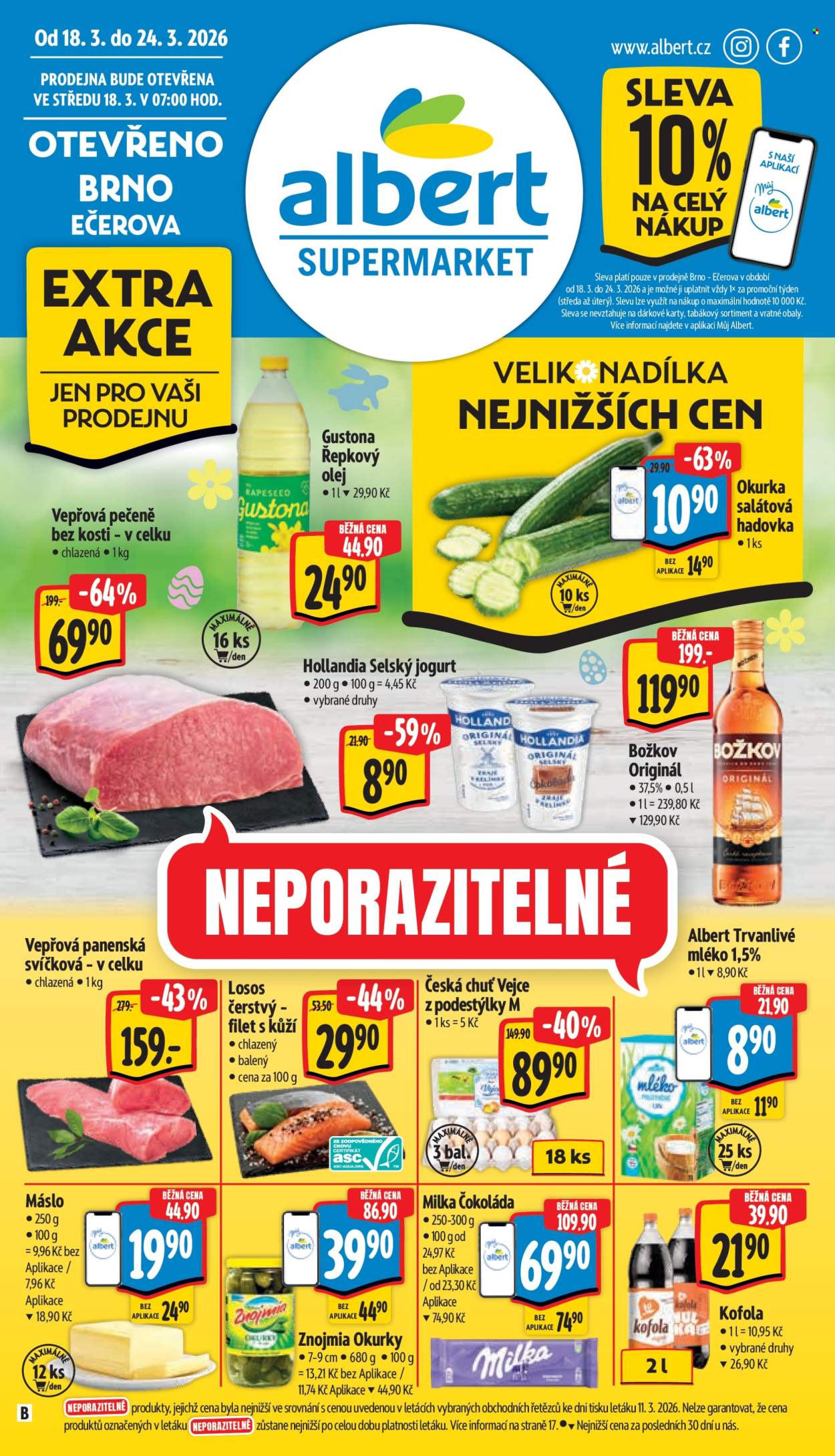 Leták Albert Supermarket - 18.3.2026 - 24.3.2026. Strana 1