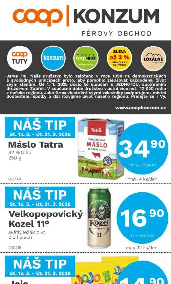 Leták Konzum - 18.3.2026 - 31.3.2026.