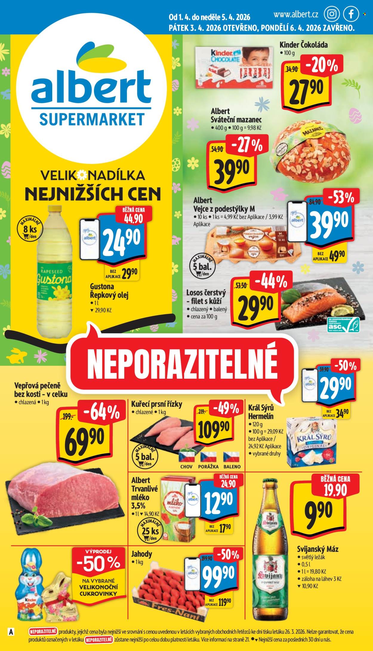 Leták Albert Supermarket - 1.4.2026 - 5.4.2026. Strana 1