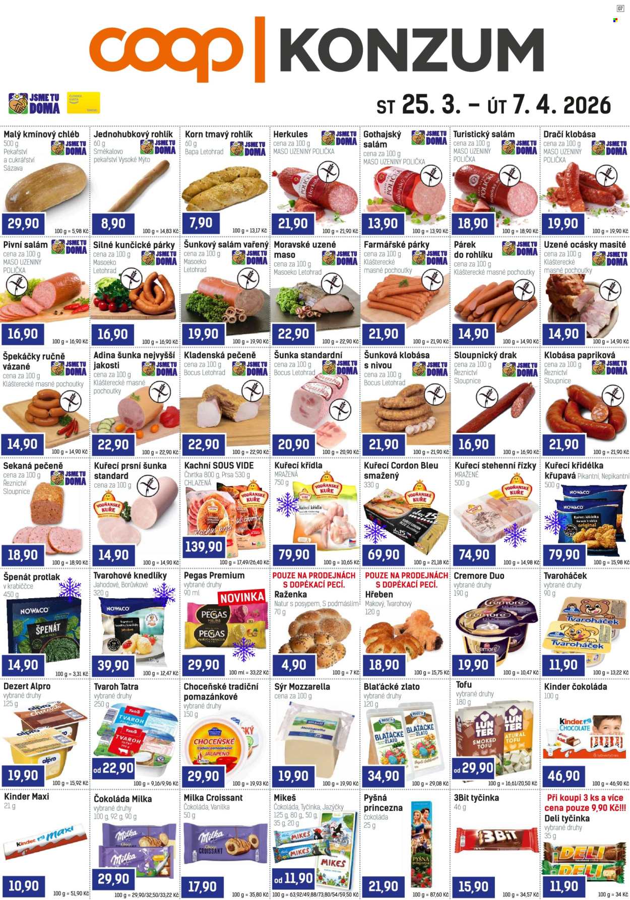 Leták Konzum - 25.3.2026 - 7.4.2026. Strana 1
