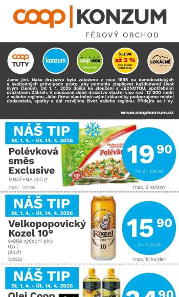 Leták Konzum - 1.4.2026 - 14.4.2026.