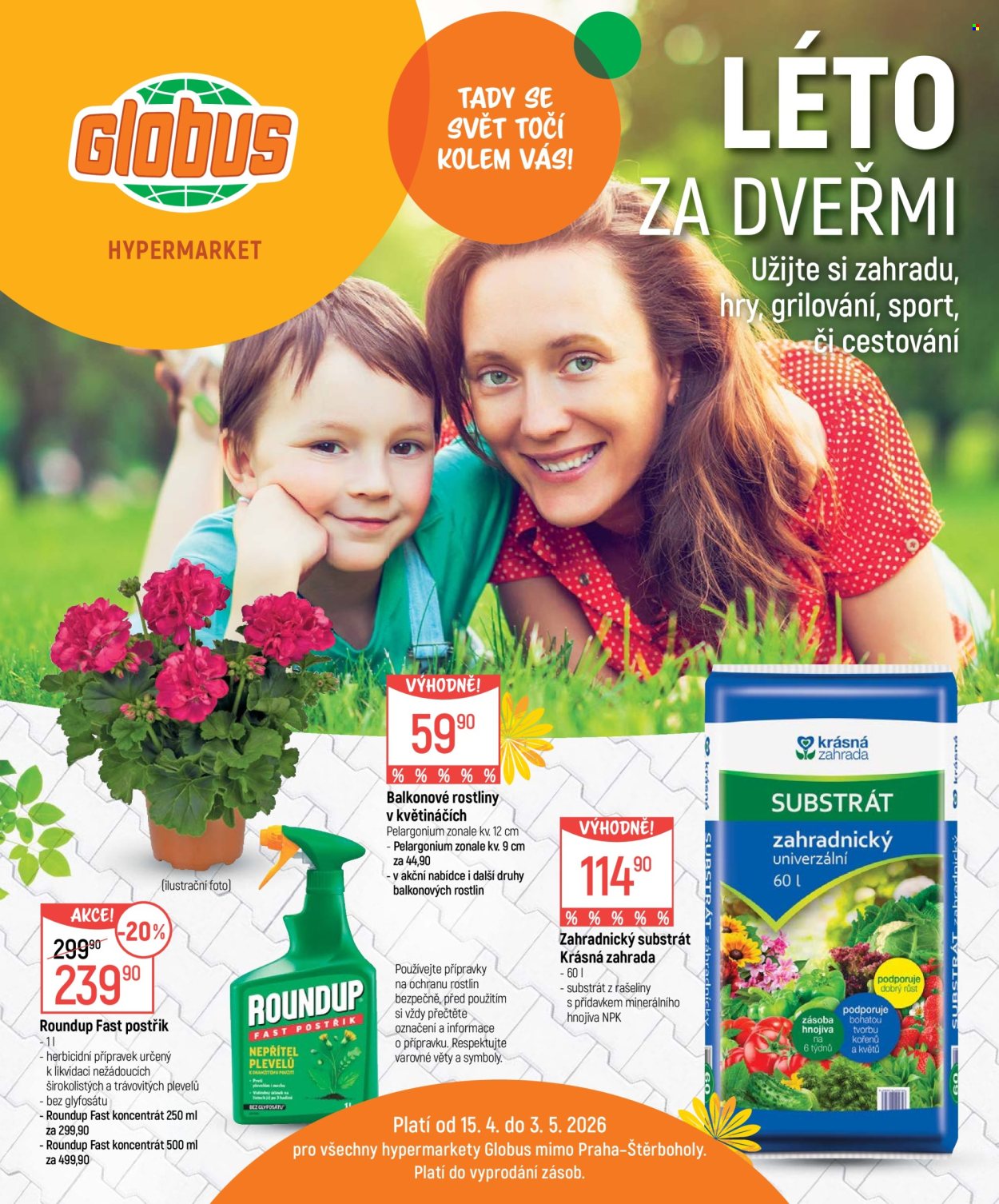 Leták Globus - 15.4.2026 - 3.5.2026. Strana 1