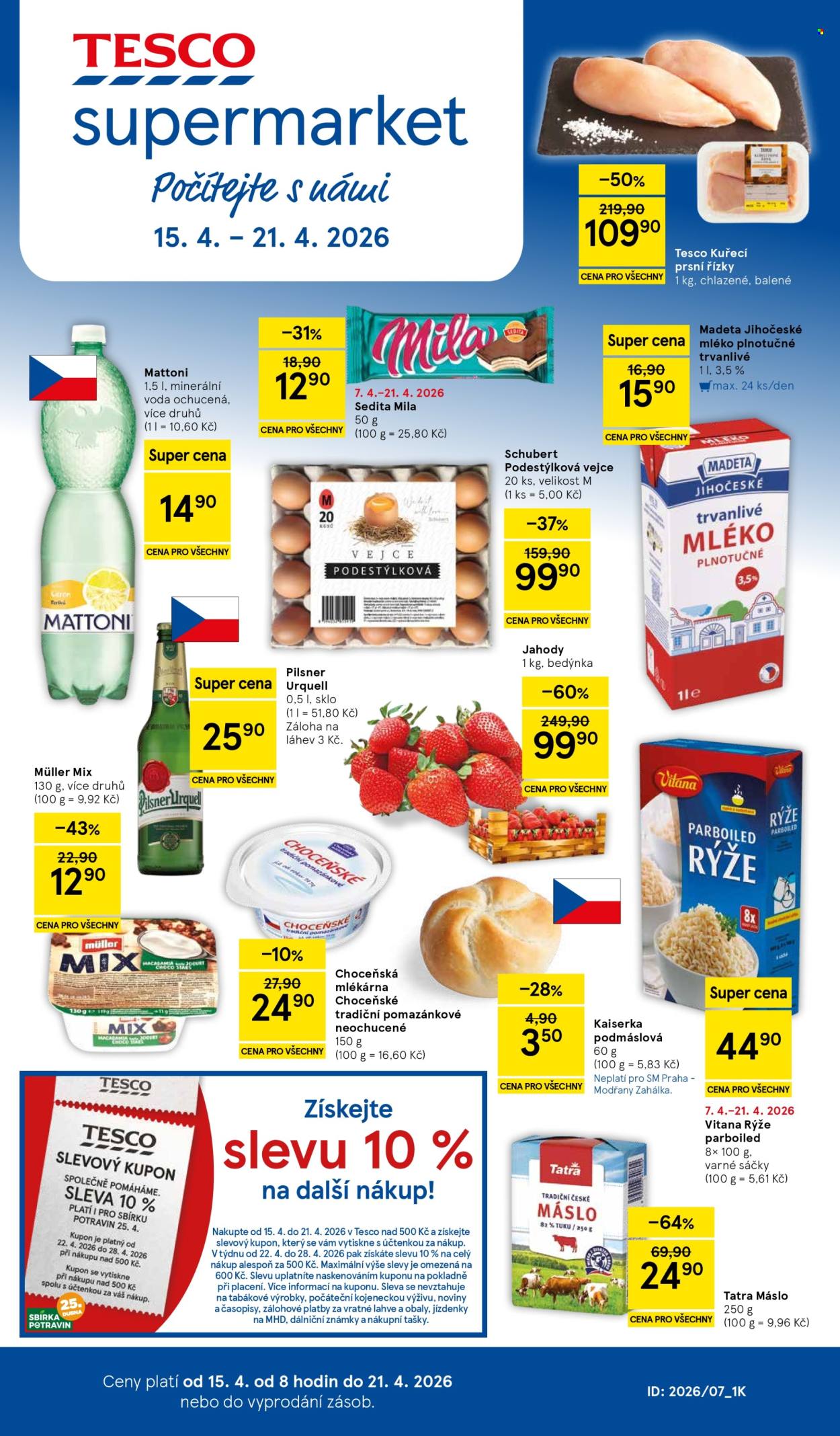 Leták TESCO supermarket - 15.4.2026 - 21.4.2026. Strana 1