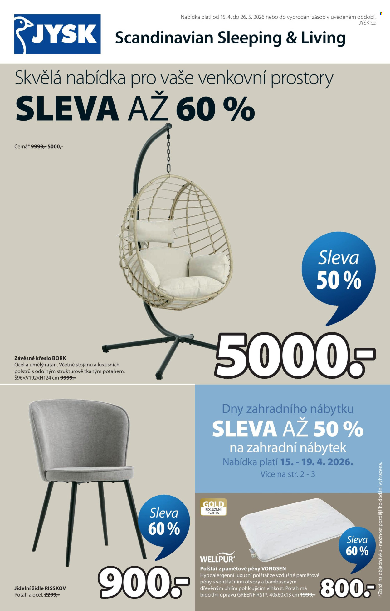 Leták JYSK - 15.4.2026 - 20.4.2026. Strana 1