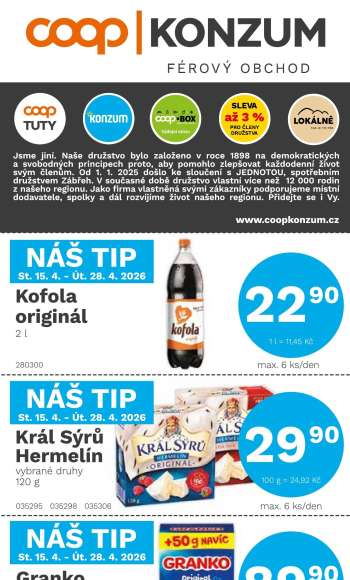 Leták Konzum - 15.4.2026 - 28.4.2026.