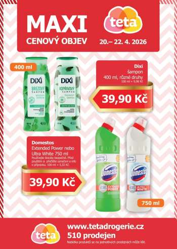 Leták Teta drogerie - 20.4.2026 - 22.4.2026.