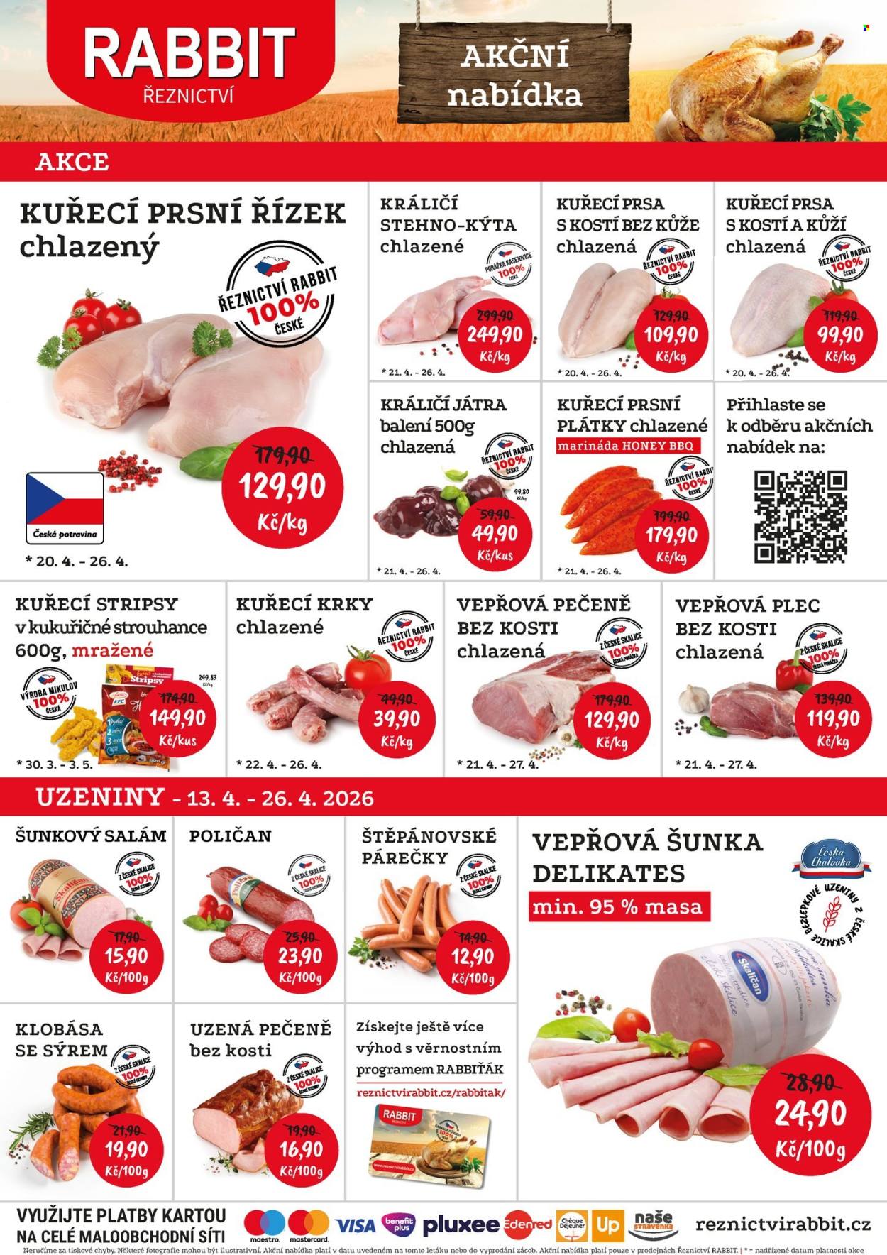 Leták RABBIT řeznictví - 20.4.2026 - 27.4.2026. Strana 1