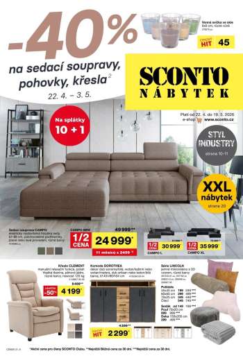 Leták SCONTO NÁBYTEK - 22.4.2026 - 19.5.2026.