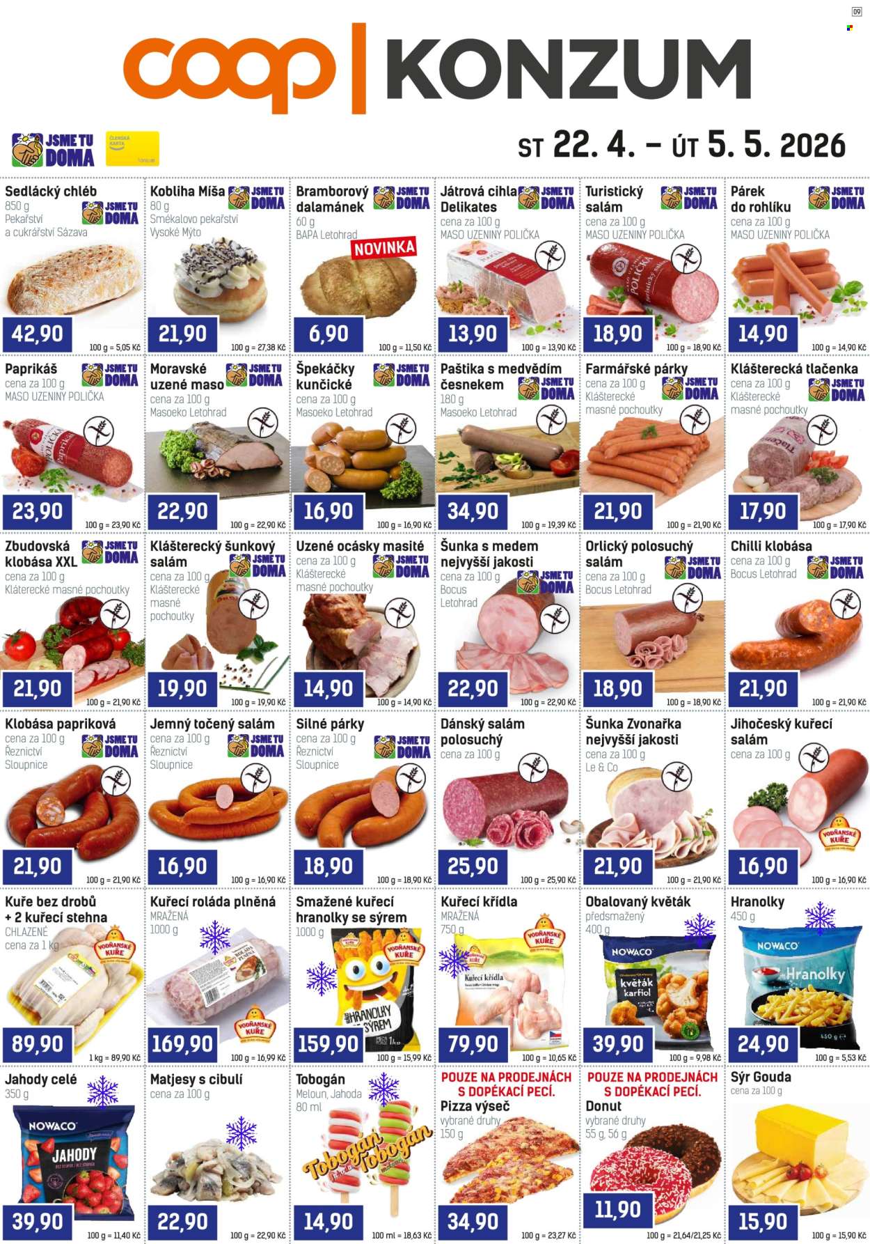Leták Konzum - 22.4.2026 - 5.5.2026. Strana 1
