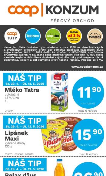 Leták Konzum - 29.4.2026 - 12.5.2026.