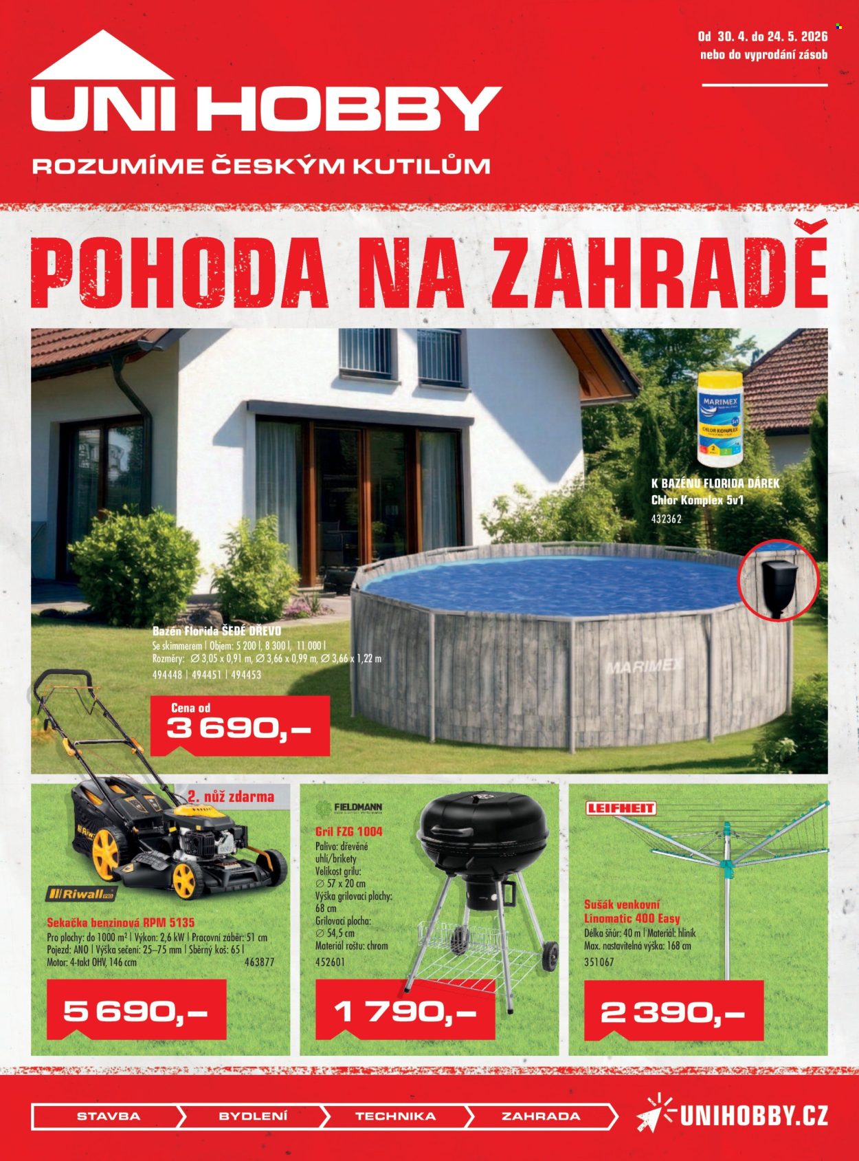 Leták UNI HOBBY - 30.4.2026 - 24.5.2026. Strana 1