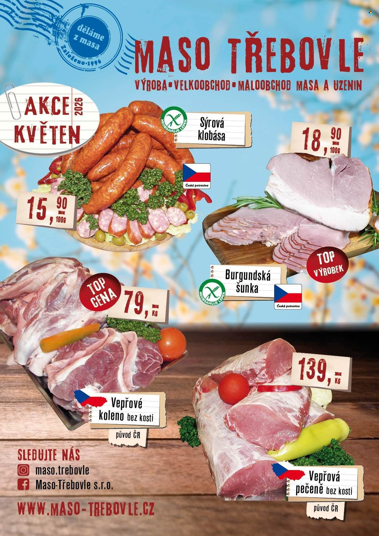 Leták Maso Třebovle - 1.5.2026 - 31.5.2026. Strana 1