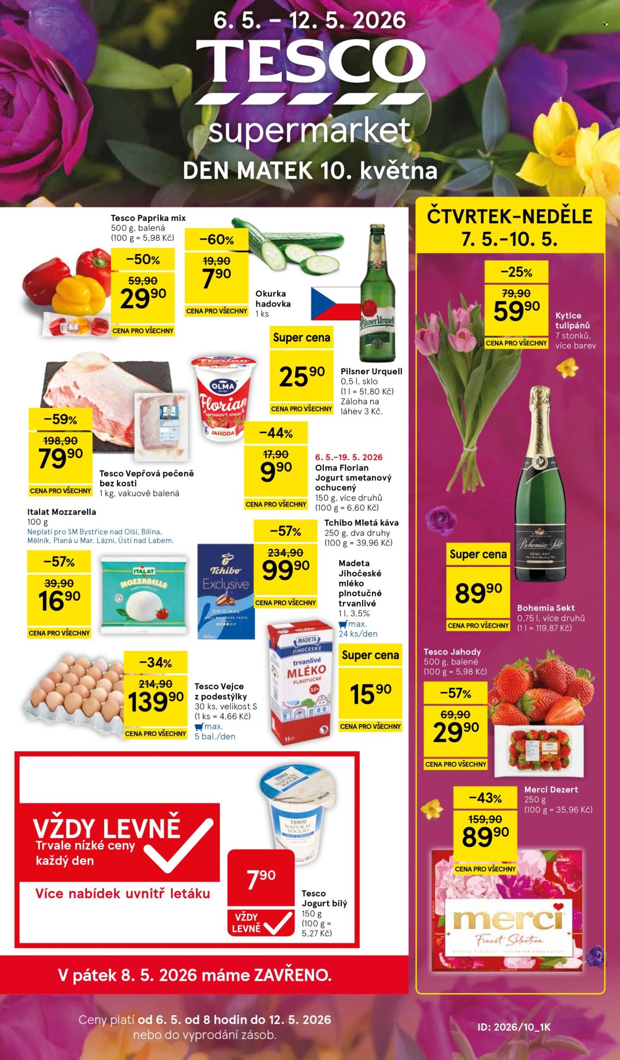 Leták TESCO supermarket - 6.5.2026 - 12.5.2026. Strana 1