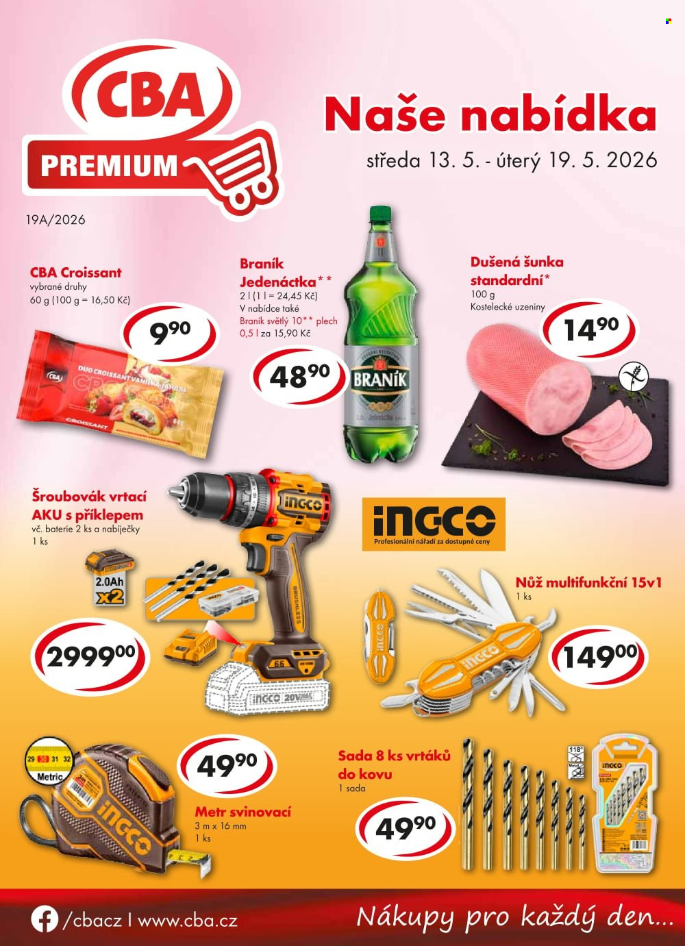 Leták CBA Premium - 13.5.2026 - 19.5.2026. Strana 1