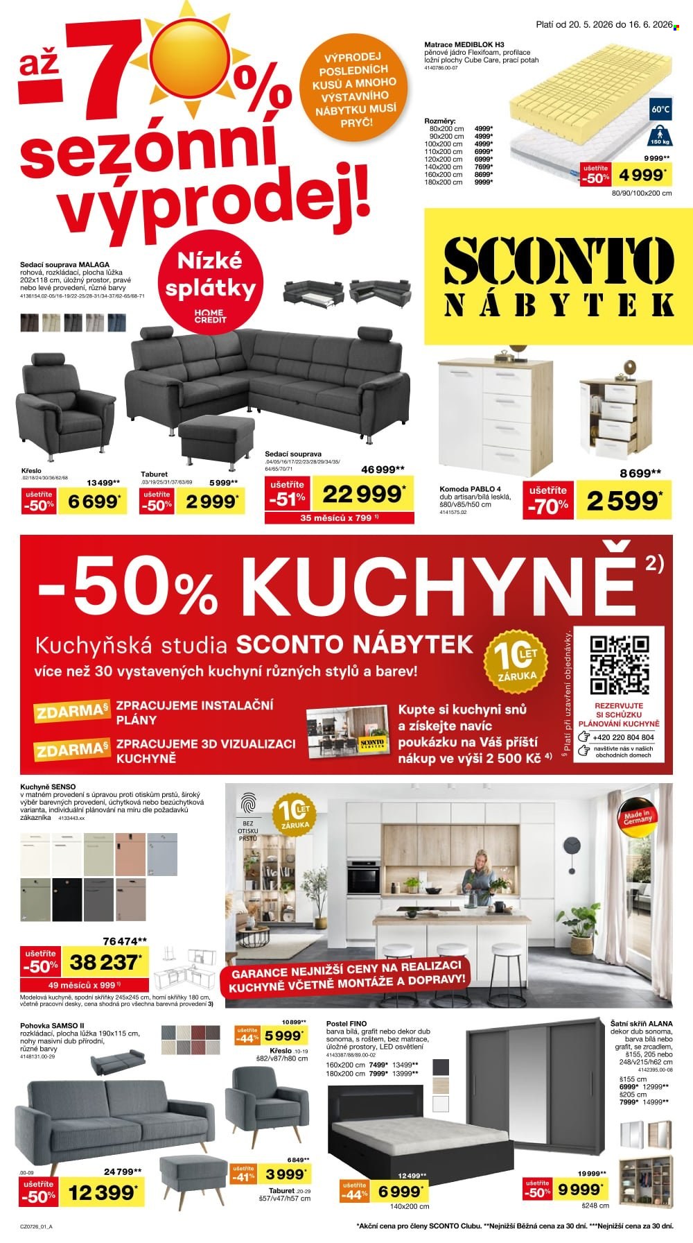 Leták SCONTO NÁBYTEK - 20.5.2026 - 16.6.2026. Strana 1