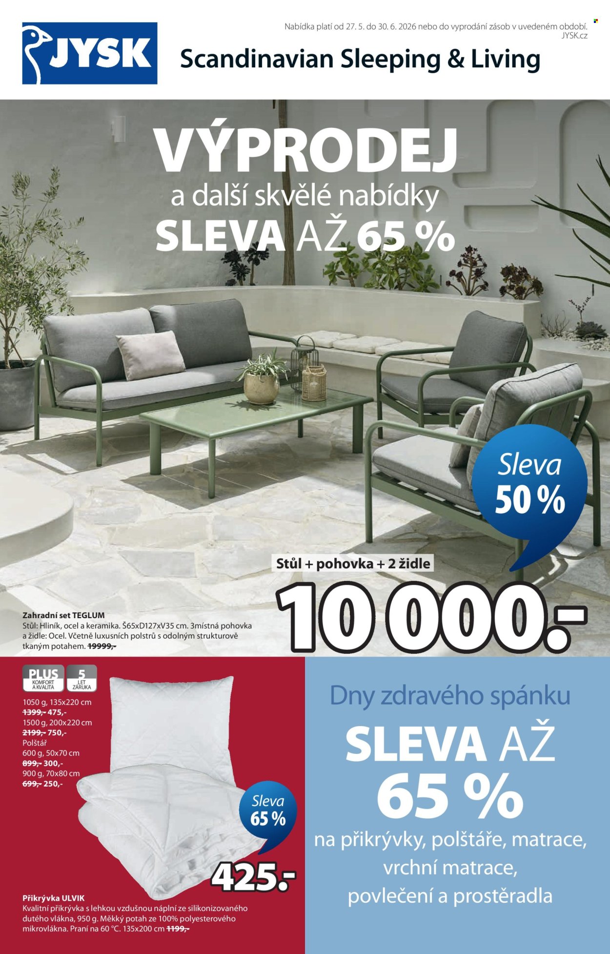 Leták JYSK - 27.5.2026 - 30.6.2026. Strana 1
