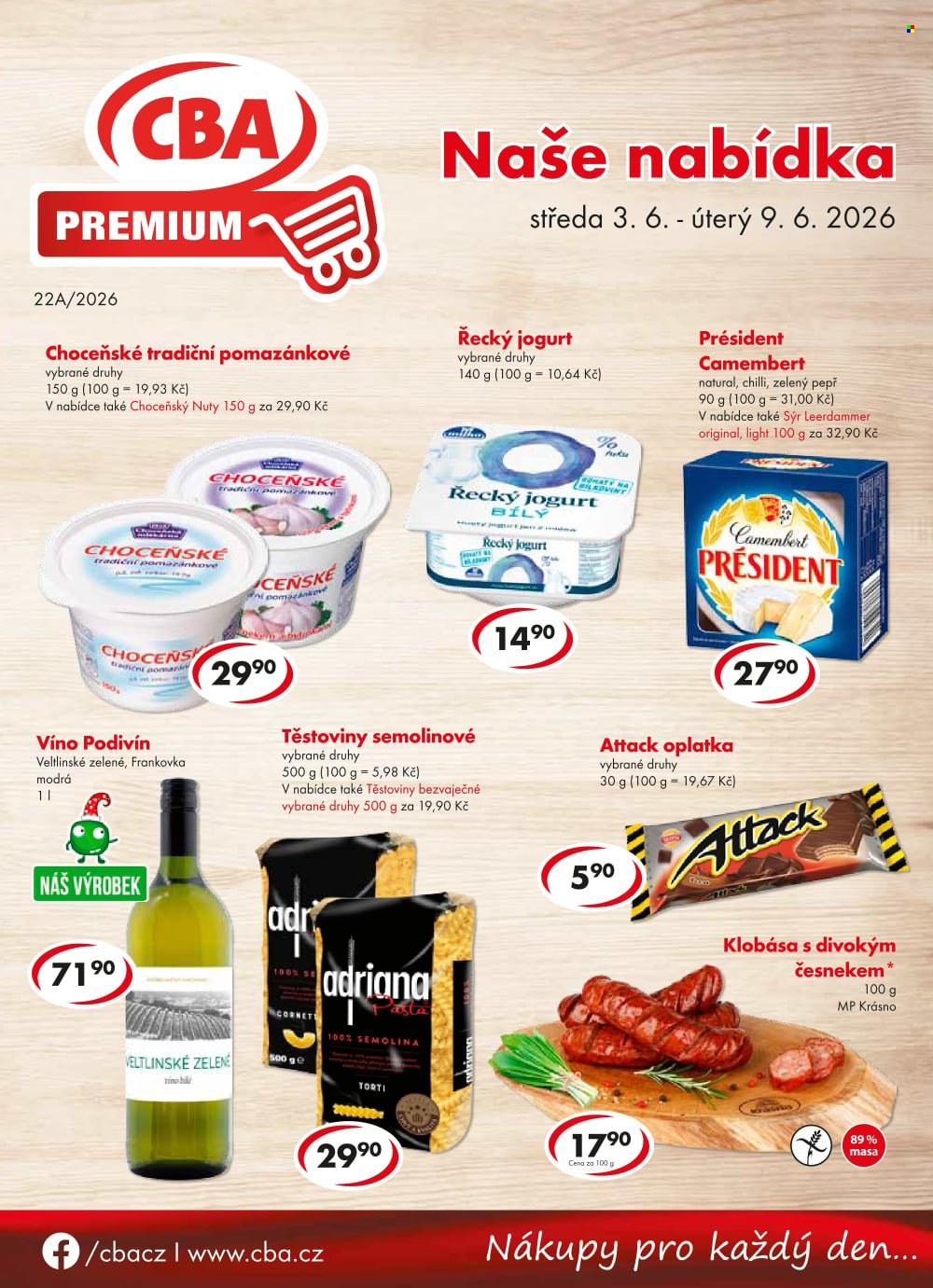 Leták CBA Premium - 3.6.2026 - 9.6.2026. Strana 1