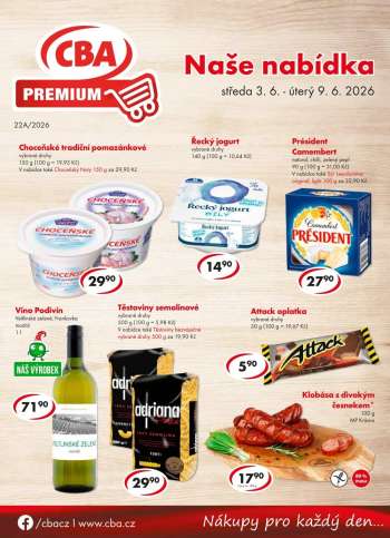 Leták CBA Premium - 3.6.2026 - 9.6.2026.