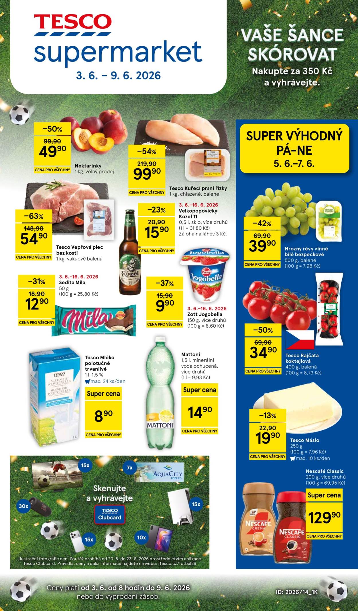 Leták TESCO supermarket - 3.6.2026 - 9.6.2026. Strana 1