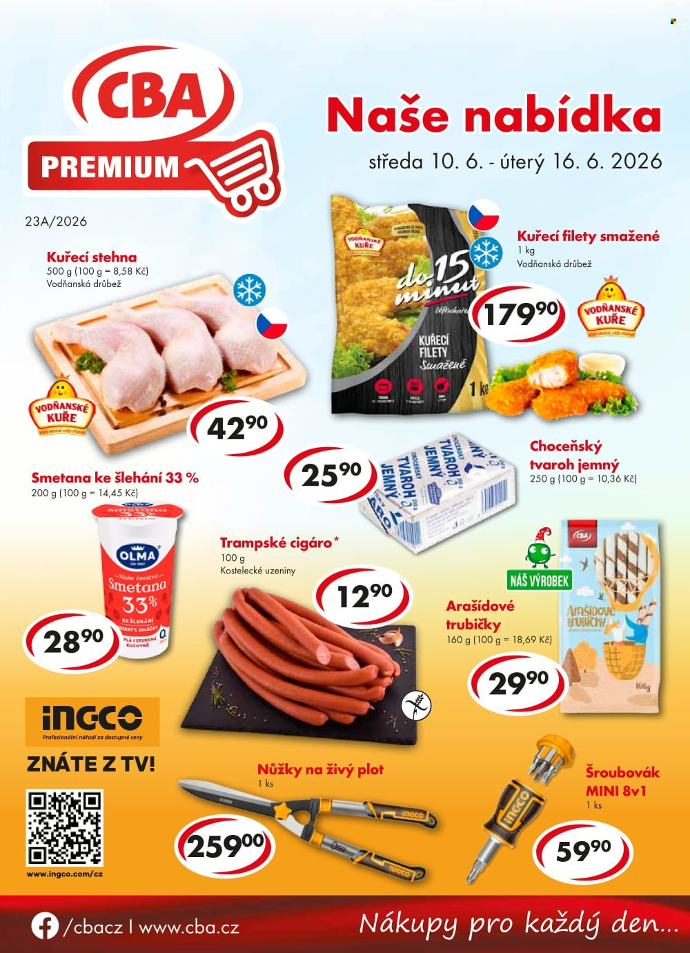 Leták CBA Premium - 10.6.2026 - 16.6.2026. Strana 1