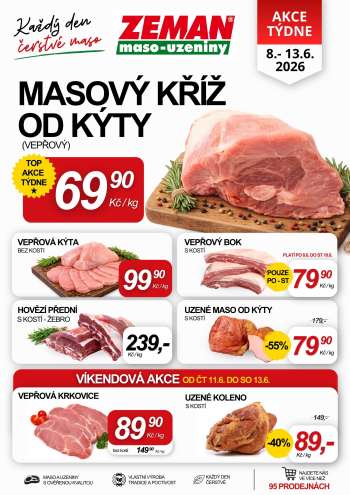Leták ZEMAN maso-uzeniny - 8.6.2026 - 13.6.2026.