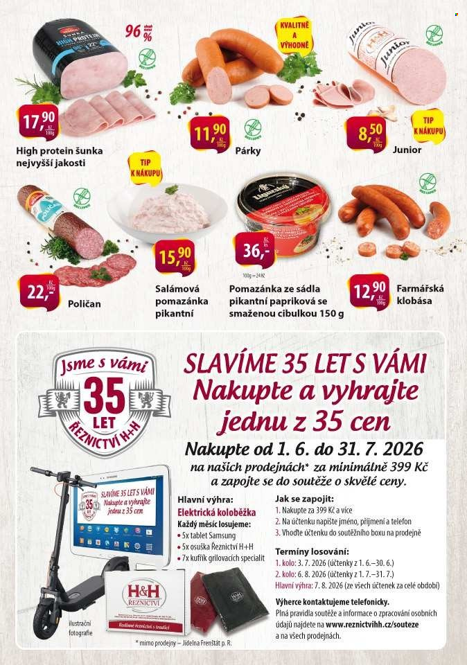 Leták Řeznictví H&H - 8.6.2026 - 21.6.2026. Strana 2