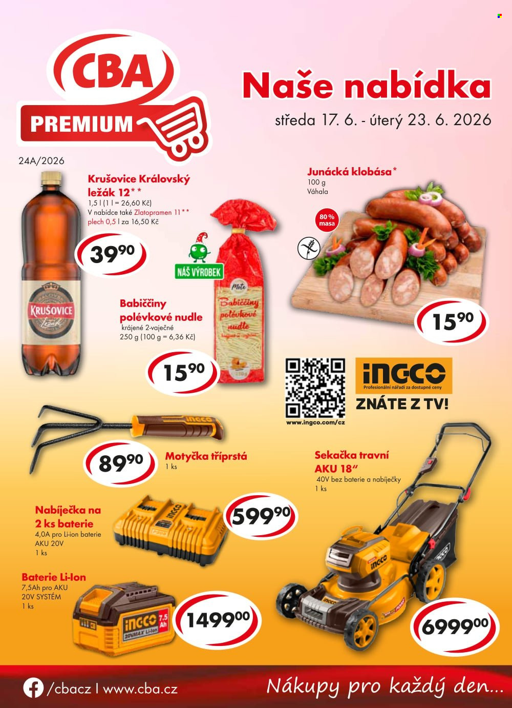 Leták CBA Premium - 17.6.2026 - 23.6.2026. Strana 1