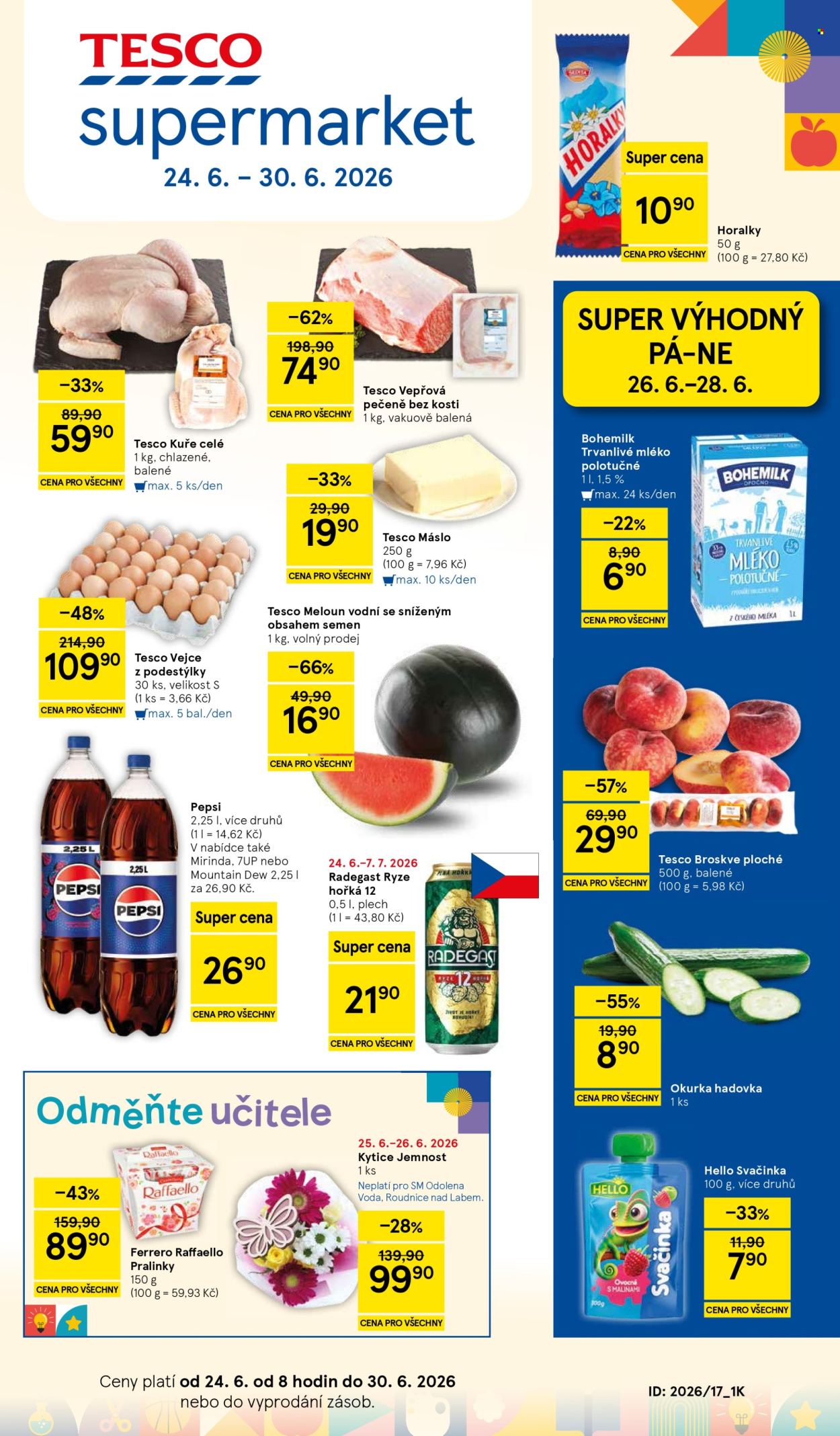 Leták TESCO supermarket - 24.6.2026 - 30.6.2026. Strana 1