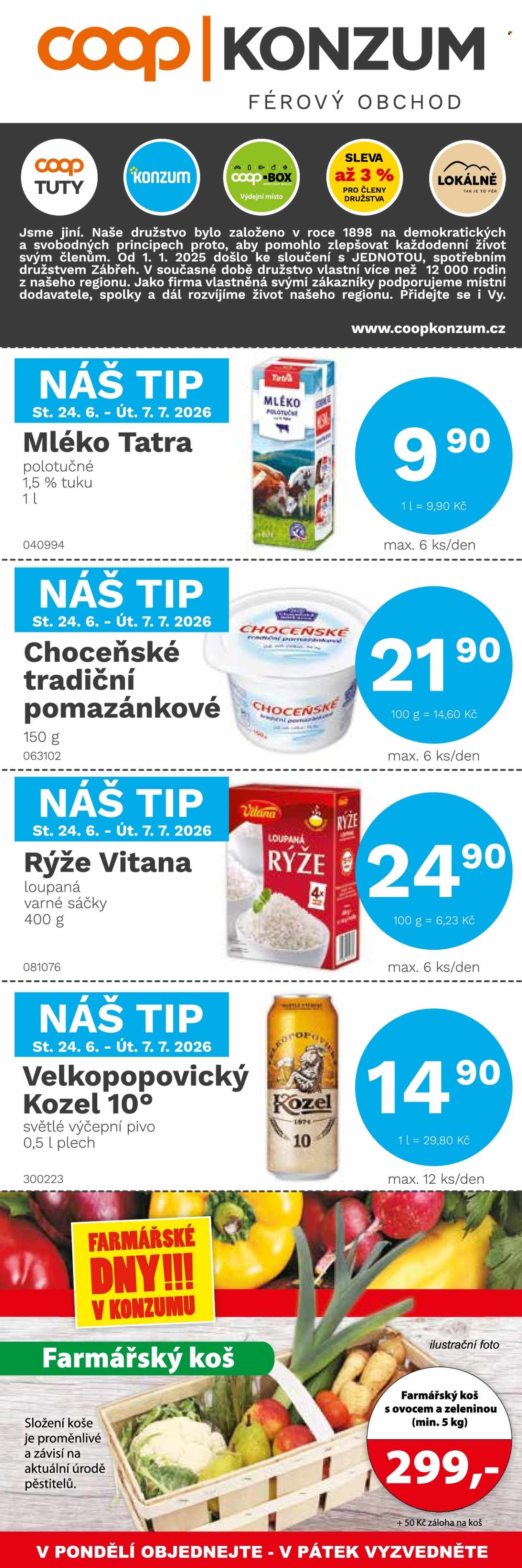 Leták Konzum - 24.6.2026 - 7.7.2026. Strana 1