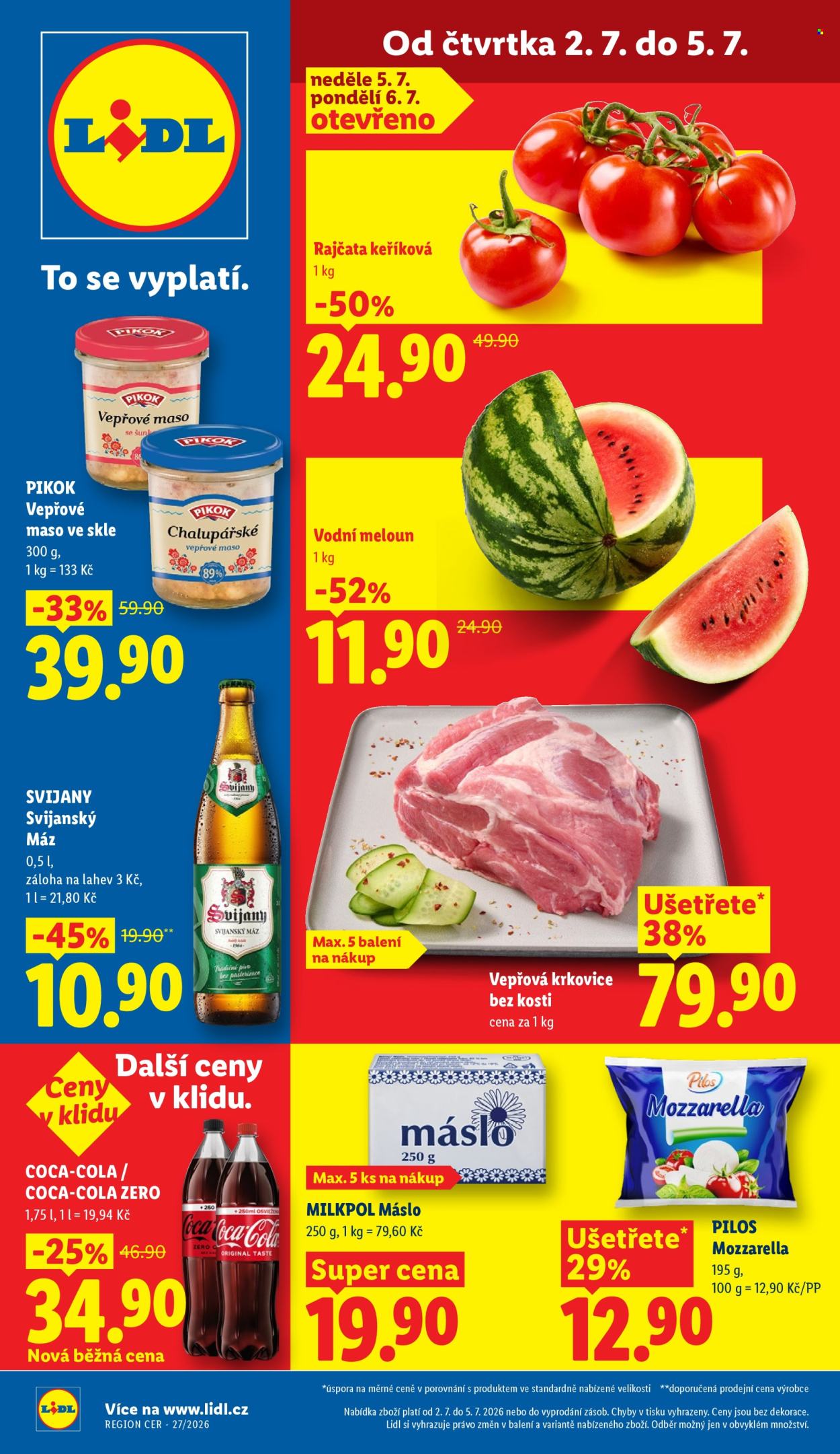 Leták Lidl - 2.7.2026 - 5.7.2026. Strana 1