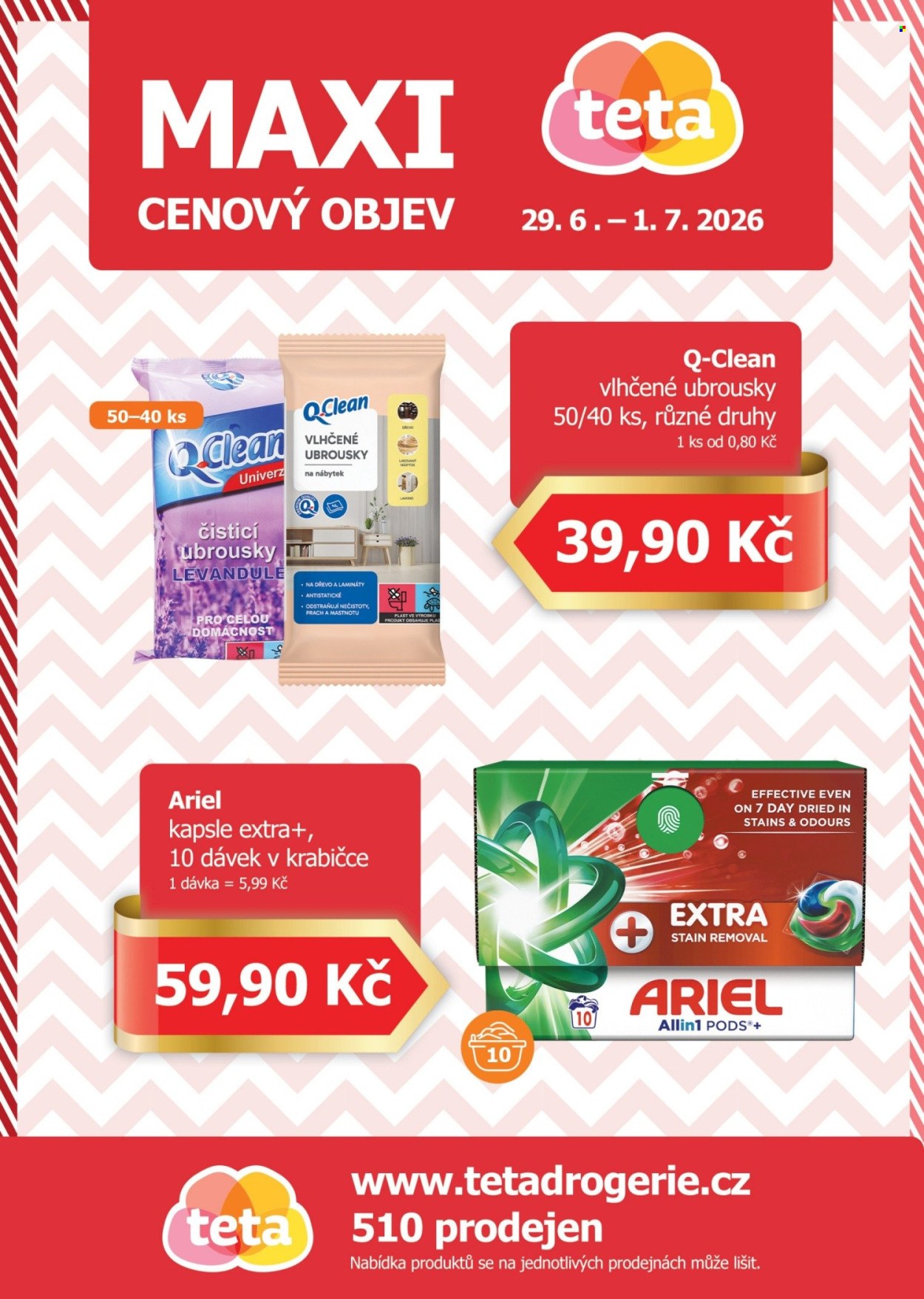 Leták Teta drogerie - 29.6.2026 - 1.7.2026. Strana 1