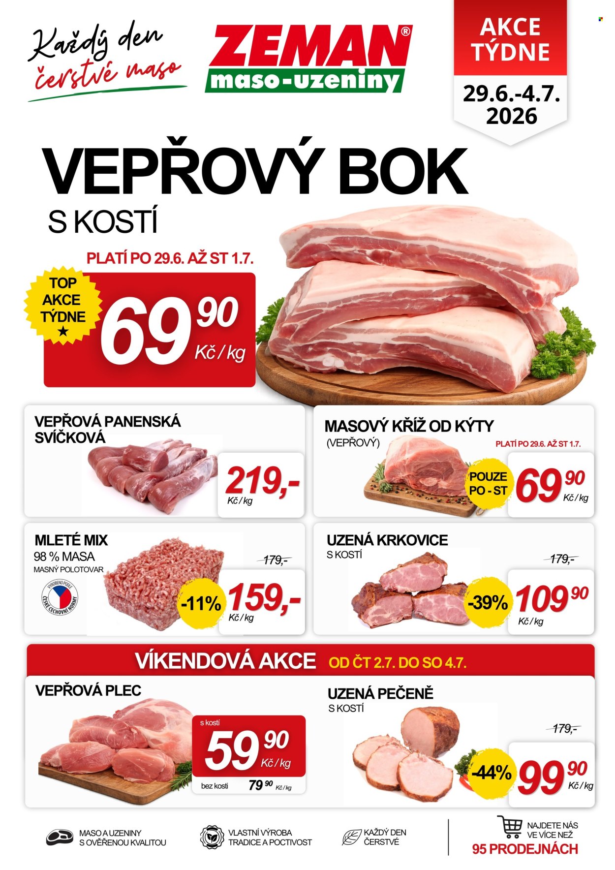 Leták ZEMAN maso-uzeniny - 29.6.2026 - 4.7.2026. Strana 1