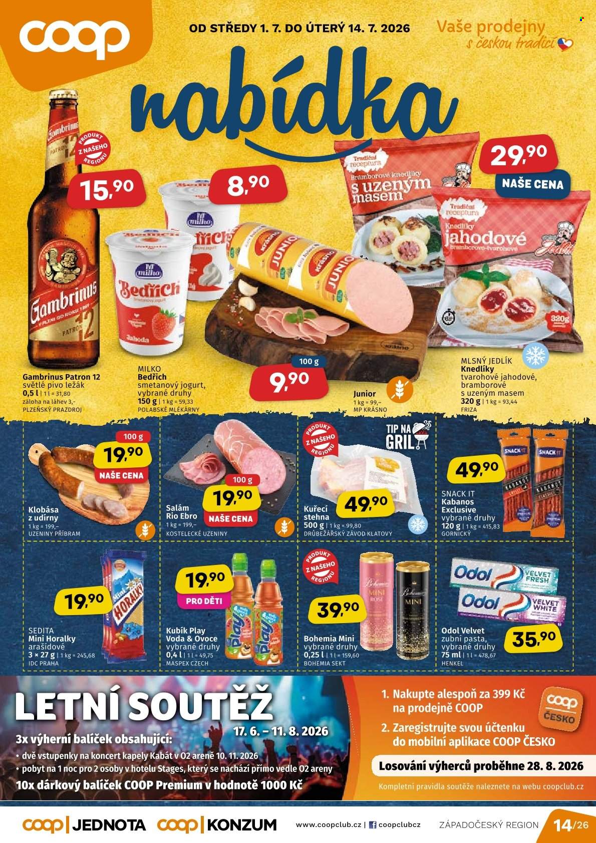 Leták coop JEDNOTA - 1.7.2026 - 14.7.2026. Strana 1