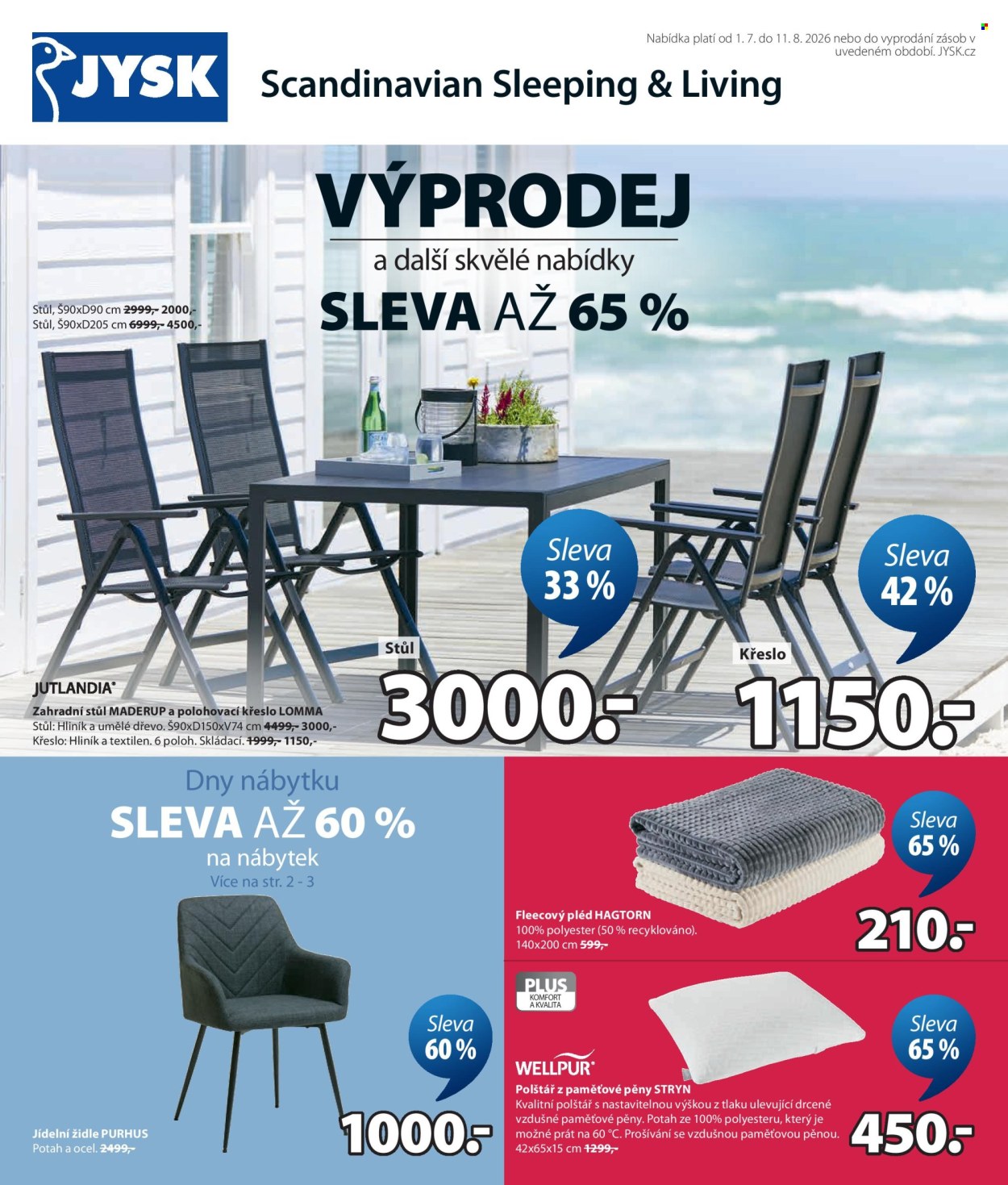 Leták JYSK - 1.7.2026 - 11.8.2026. Strana 1