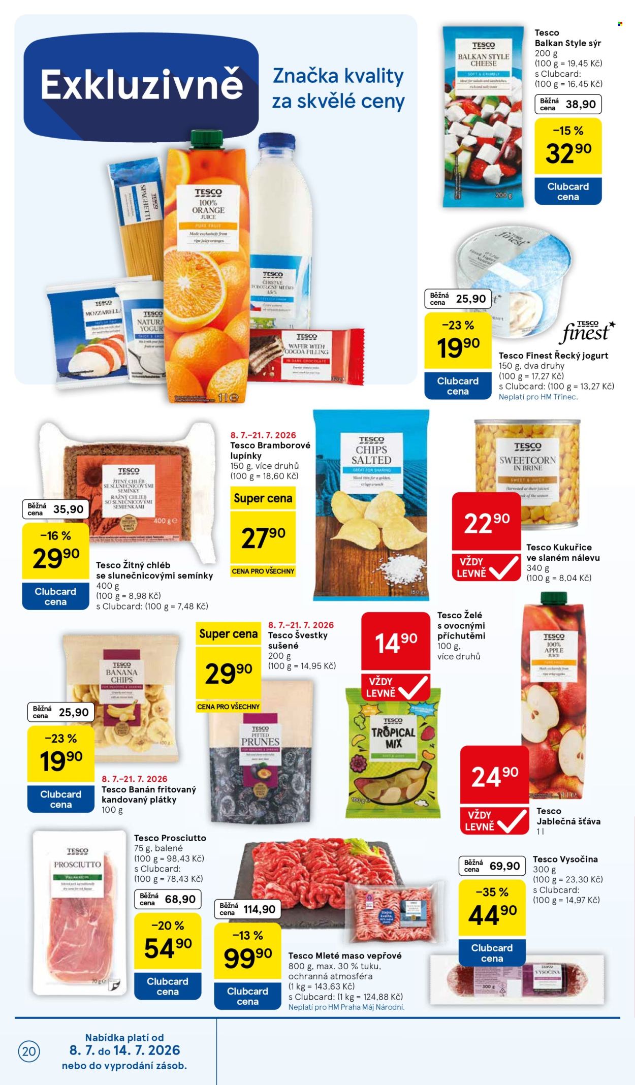 Leták TESCO - 8.7.2026 - 14.7.2026. Strana 20