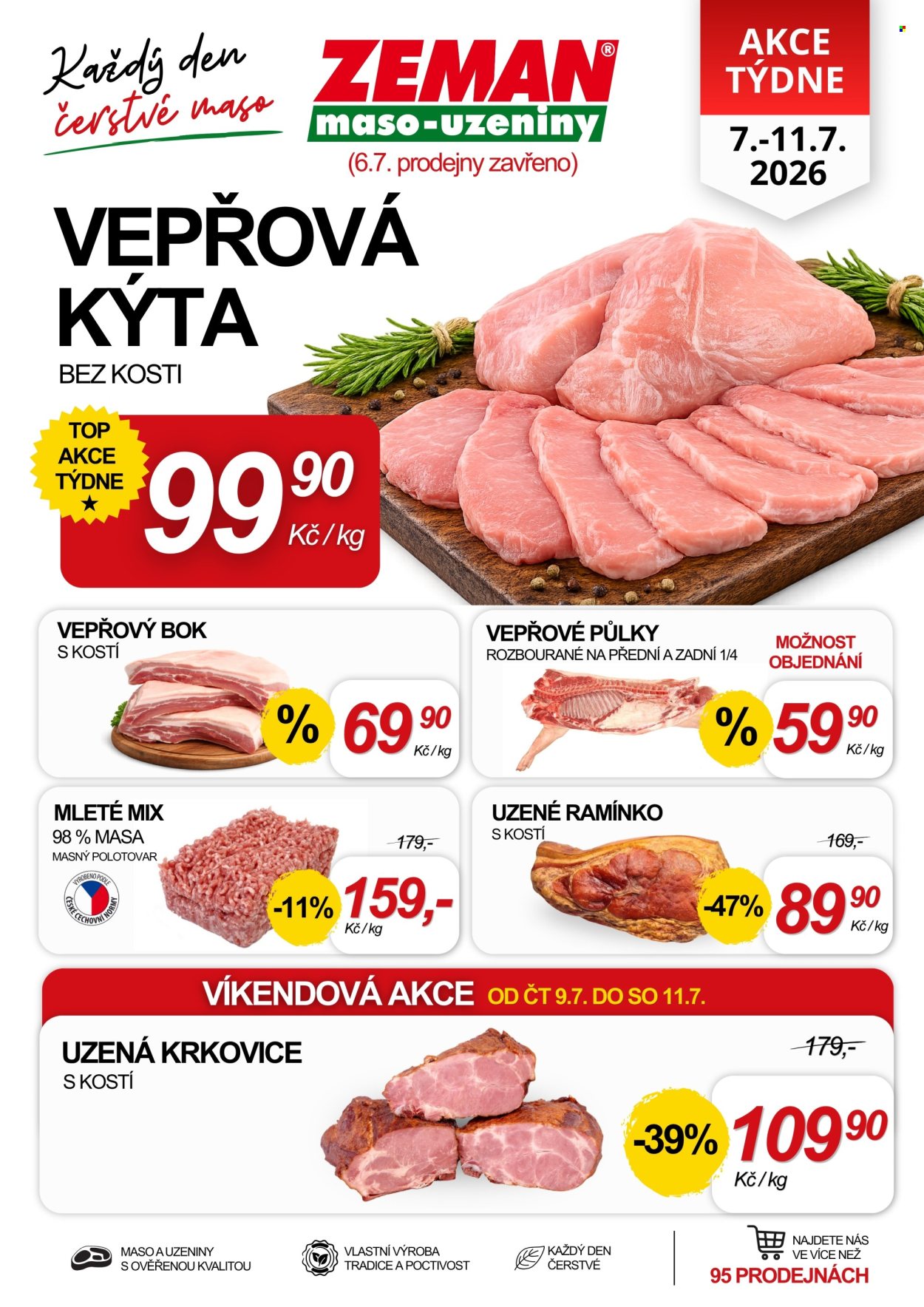 Leták ZEMAN maso-uzeniny - 7.7.2026 - 11.7.2026. Strana 1