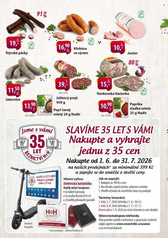 Leták Řeznictví H&H - 6.7.2026 - 19.7.2026. Strana 2