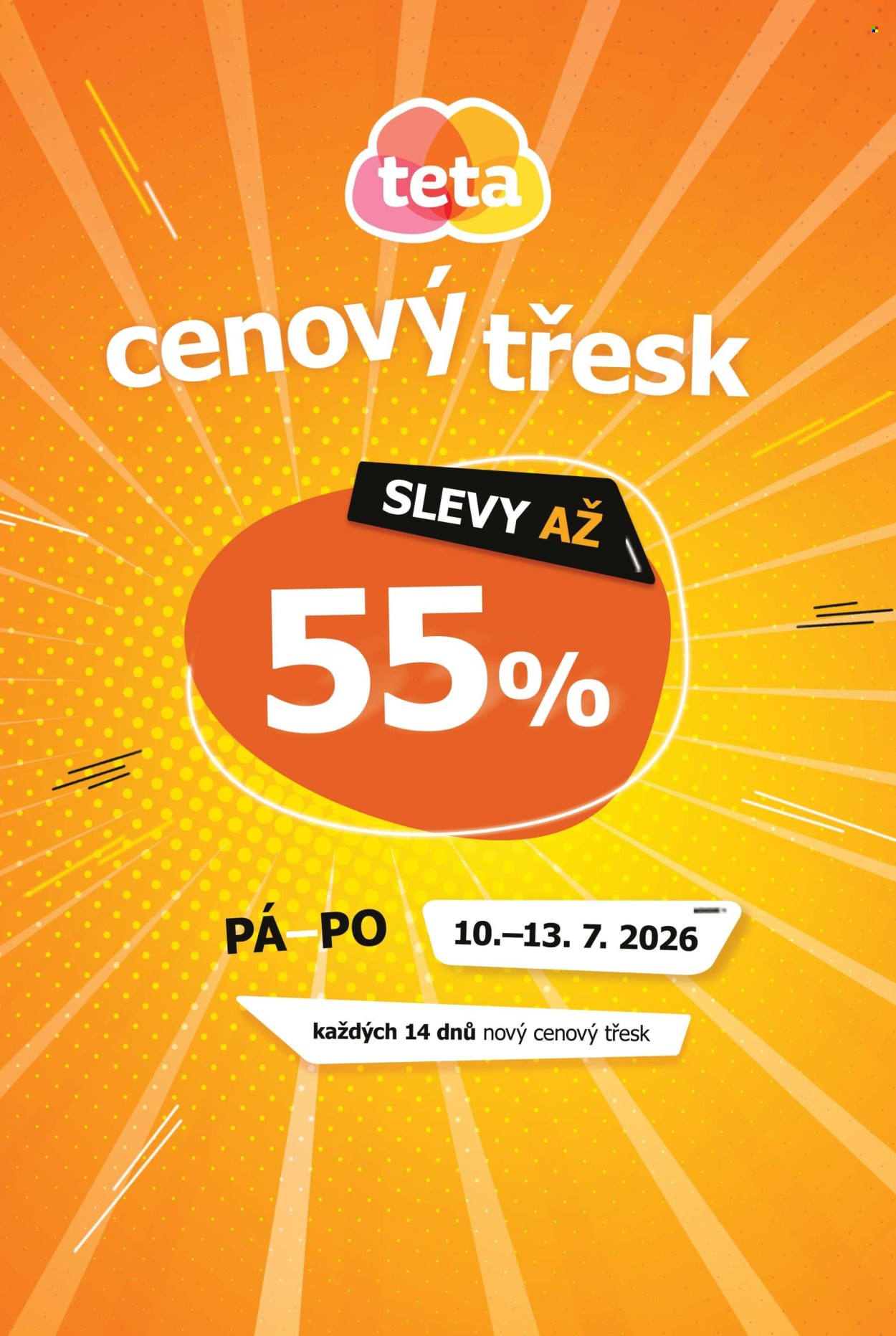 Leták Teta drogerie - 10.7.2026 - 13.7.2026. Strana 1